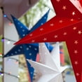 thumbnail image 4 of Aurora Superstar 24" Red Hanging 5 Point Star Light LED Lantern Decor, Weatherproof Fold-Flat Plastic Lighted Star, 4 of 7