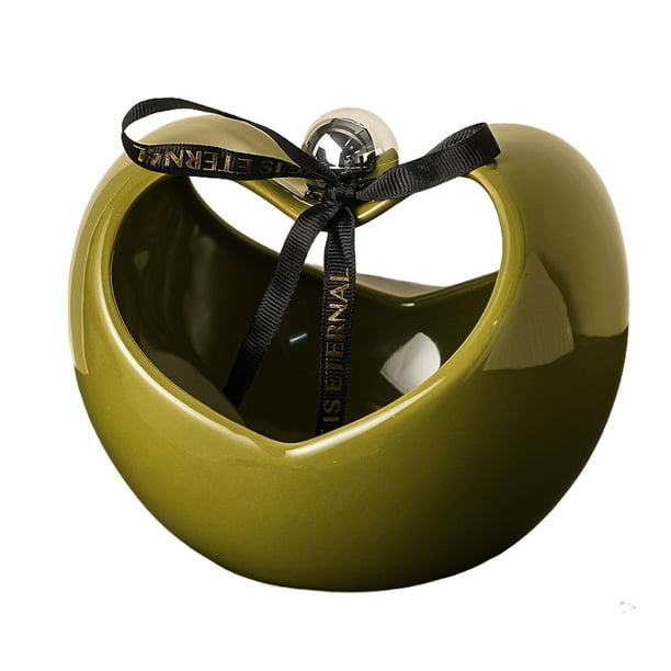 Naiovety Bandeja especial de cerámica para adornos navideños, ideal para una elegante decoración del hogar. para joyas con forma de manzanas Decoración del hogar verde