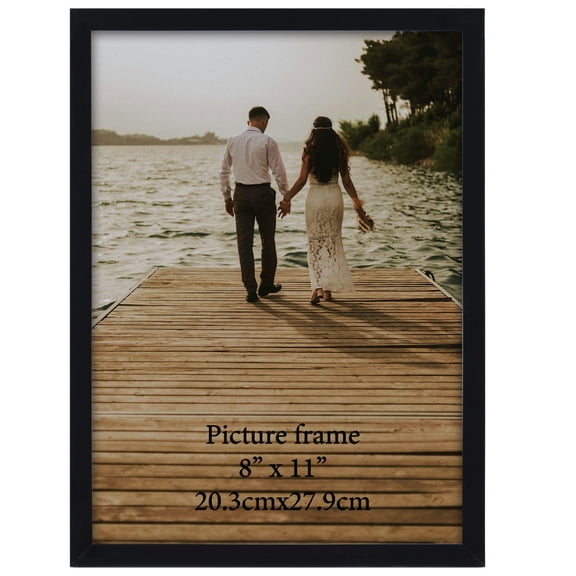 Black 8x11 Picture Frame 1 Pack , Classic Picture Frames 8x11 for Tabletop Wall Vertical or Horizontal Display