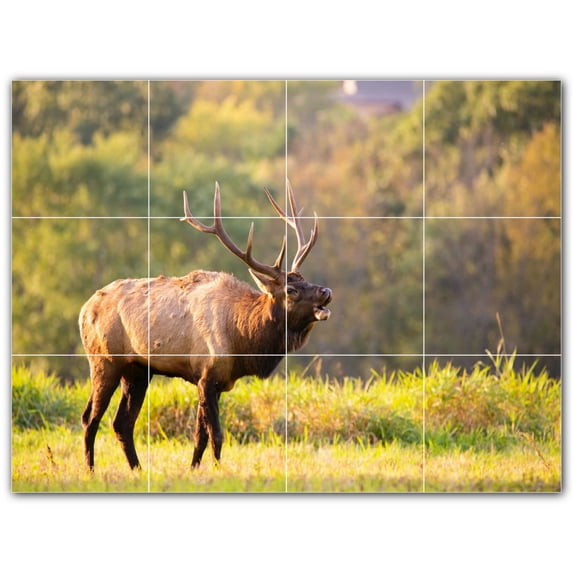 Picture-Tiles.com: Deer Ceramic Tile Wall Mural WAL500440-43M. 24"W x 18"H using (12) 6" x 6" Ceramic Tiles-Satin Finish