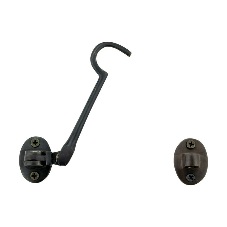 Renovators Supply Door Latch Lock 4 inch Brass Swivel Style Hook and Eye Latch for Door in Oil Rubbed Bronze Finish w/Screws