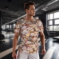 thumbnail image 3 of Wukai Colorful Seashells Print Men's Short-Sleeved Mesh T-Shirt,Quick-Dry Short Sleeve Workout T-Shirt-Medium, 3 of 8