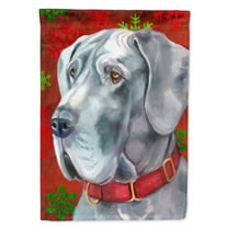 Great Dane Red Snowflakes Holiday Christmas House Flag