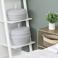 thumbnail image 3 of Sea Team Round Cotton Rope Storage Basket with Lid, Decorative Woven Storage Bin, Pot, Caddy, Organizer, Container for Snacks, Towels, Plants, 13 x 9 Inches (Large, Grey), 3 of 7