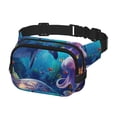 thumbnail image 2 of Adobk Sac Banane Carré à Double Couche Motif Tortue Dauphin Pieuvre sous-Marine pour Extérieur, Voyage, Sports - Sangle de Taille Réglable, Poches Zippées Durables, 2 of 9