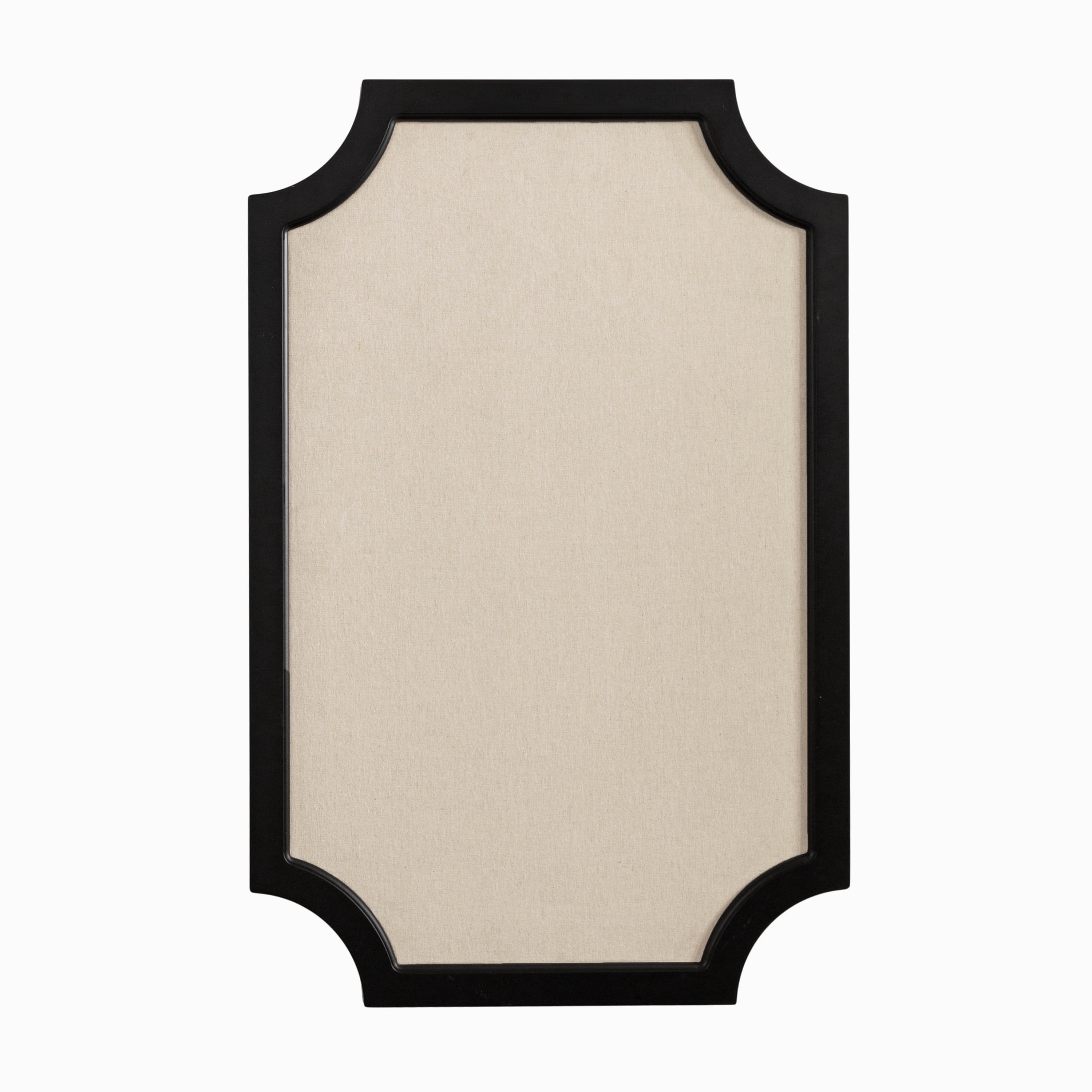 Hogan Framed Scalloped Decorative Wall Pinboard, Black, 24 x 36, Rustic Modern Farmhouse Bulletin Board for Wall Organization and Decorative Displays