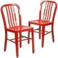 thumbnail image 2 of BizChair Commercial Grade 2 Pack Red Metal Indoor-Outdoor Chair, 2 of 14