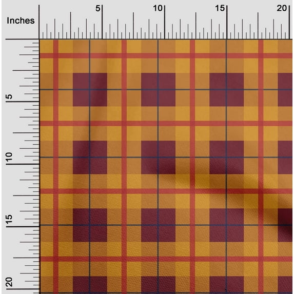 oneOone Cotton Cambric Maroon2 Fabric Madras Check Sewing Fabric By The Yard Printed Diy Clothing Sewing Supplies 56 Inch Wide