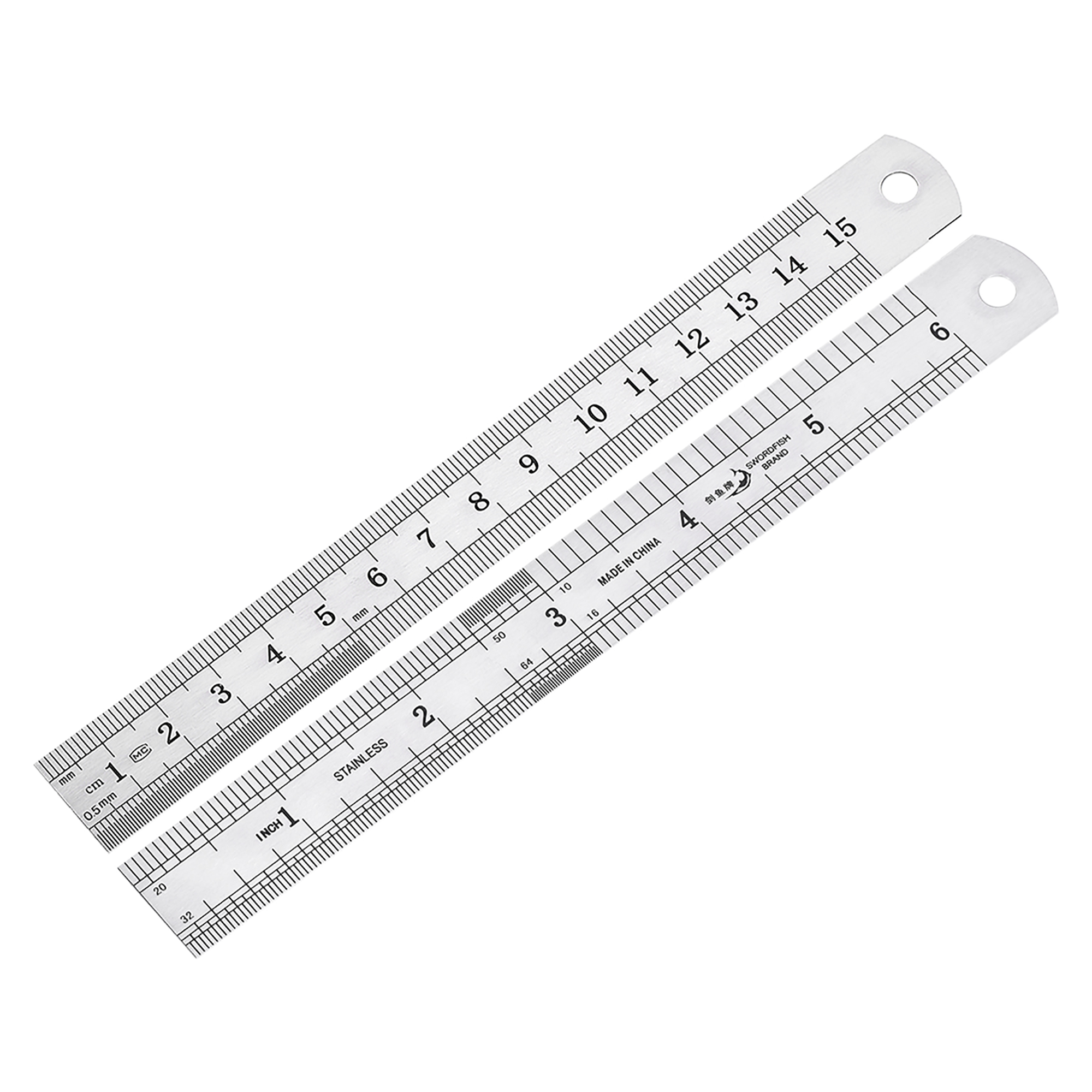 15cm 6 Inch Metric Stainless Steel Measuring Tools with Hanging Hole