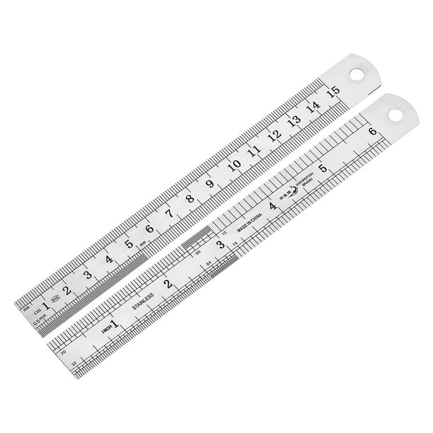 Straight Ruler 15cm 6 Inch Meric Stainless Steel Measuring Tools with Hanging Hole