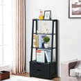 thumbnail image 4 of Costway 4-Tier Ladder Shelf Bookshelf Bookcase Storage Display Leaning With 2 Drawers, 4 of 9