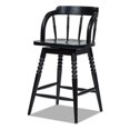 thumbnail image 1 of Breda 25.5" Turned Bubble Spindle Low-Back Wood Counter Stool Black, 1 of 6