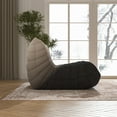 thumbnail image 5 of WHGBJA Adults Comfy and Soft Knitted Fabric Togo Sofa and Lounge Bean Bag Chair, Gradient White+Black, 5 of 8