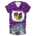 thumbnail image 2 of Fiudx Ofertas Flash Artículos En Oferta Top de Manga Corta con Cuello En V y Estampado Informal para Mujer, 2 of 3