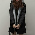 thumbnail image 5 of Azrian Ladies Winter Lining Puffer Coat Hooded - Long Coat Jacket with Metal Zipper Warm Thick Hooded Overcoat(Black,M), 5 of 9