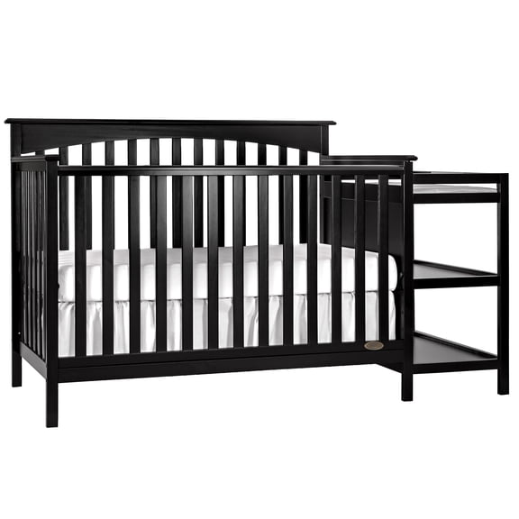 Dream On Me Chloe 5-in-1 Convertible Crib and Changer, Black