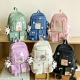thumbnail image 5 of Kawaii Backpack for School, Cute Backpack with Kawaii Accessories Cartoon Brooch Pins and Stuffed Animal Pendant, 5 of 6