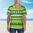 thumbnail image 2 of Fotbe St. Patrick's day in green colors Pattern Hawaiian Shirt for Men Unisex Summer Beach Casual Short Sleeve Cotton Linen Button Down Shirts,X-Large, 2 of 7