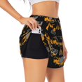 thumbnail image 3 of Running Shorts for Women, yellow excavator Workout Athletic Shorts with Pockets, Lounge Yoga Shorts Women, 3 of 7