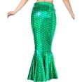 thumbnail image 4 of Mermaid Skirts Metallic Mermaid Costumes Skirt Sexy High Waisted Fish Tail Skirt Halloween Party Long Maxi Skirt, 4 of 9