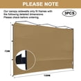 thumbnail image 5 of 10X10 Canopy Tent Sidewalls with Zipper for Canopy Frame, 3Pcs Sunwalls Only, UPF50+ Waterproof Side Walls(Khaki), 5 of 6
