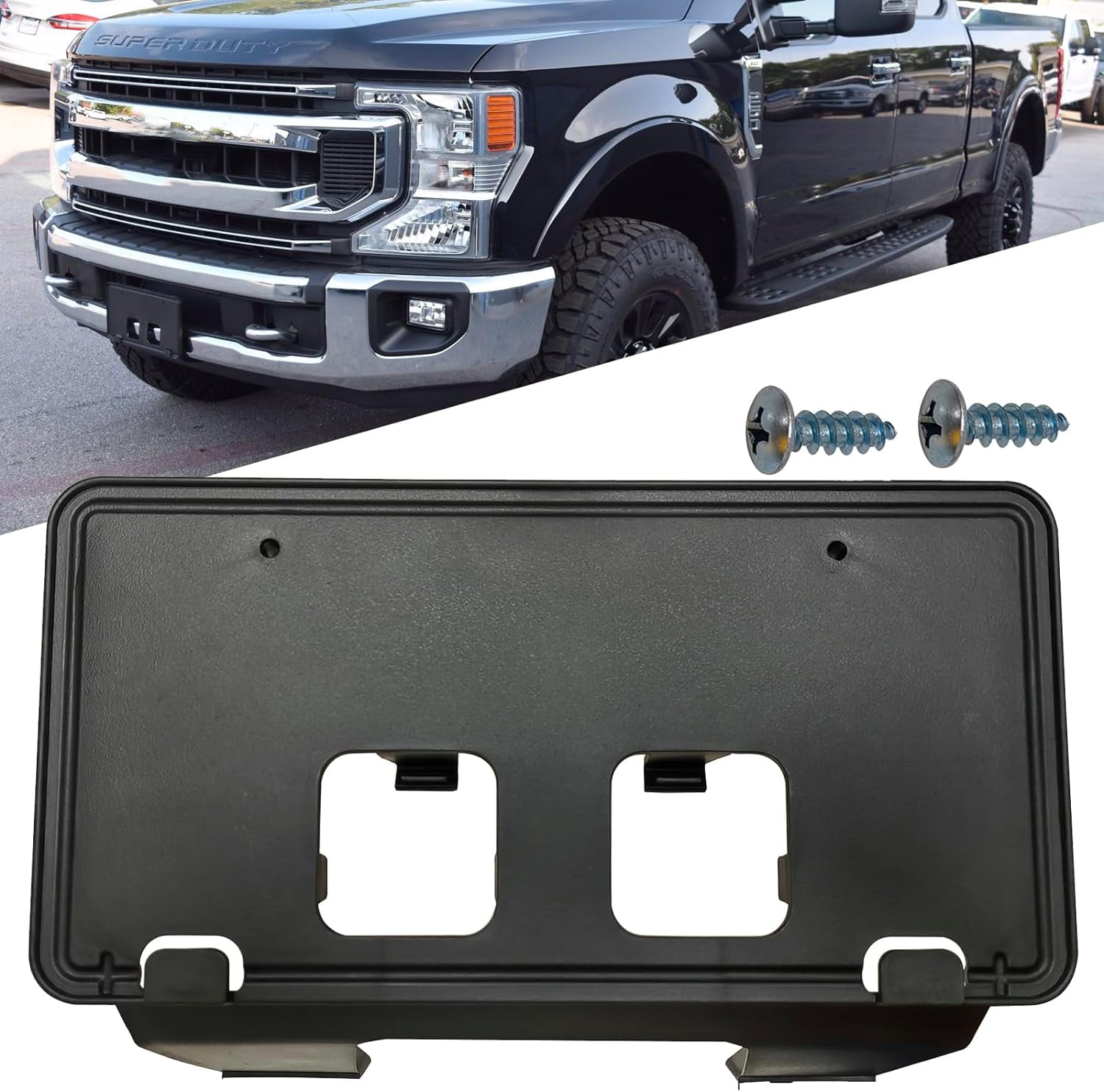 Front License Plate Bracket For Ford F150 3.3L & 5.0L (2021-2023) - Black Plastic Holder 4 thumbnail image