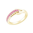 thumbnail image 2 of AFFY Round Shape Simulated Tourmaline Fashion Promise Engagement Ring 14k Yellow Gold Over Sterling Silver Ring Size-5, 2 of 2