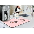 thumbnail image 3 of Coffee Bar Mat Accessories for Countertop Absorbent Hide Stain Rubber Backed Dish Drying Mats for Kitchen Counter Draining Pad Decor (19.5x12in)Pink, 3 of 6