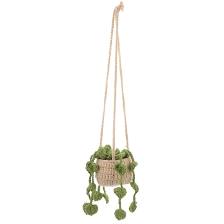 EXHUMKY Woolen Yarn Flower Basket Assorted Color Car Hanging Decor 1Set