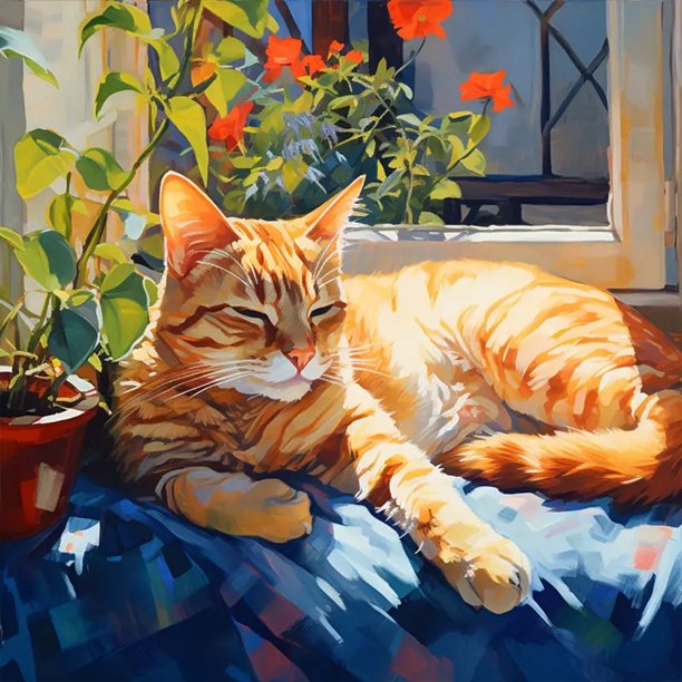 5D DIY Tomando El Lindo Gato Arte Artesanía 30x30cm