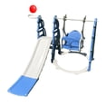 thumbnail image 1 of Set Infantil Resbaladilla, Columpio, Canasta Basket, Tobogan Segos. Color Azul, 1 of 5