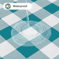 thumbnail image 2 of decorUhome Round Tablecloth, Waterproof Vinyl Flannel Backed Table Cloth, Buffalo Wipeable Plastic Table Cover for Kitchen and Outdoor, Turquoise and White, 60" Round, 2 of 9