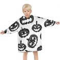 thumbnail image 3 of Halloween Black Pumpkin Silhouettes Blanket Hoodies for Kids 6-13YR Oversize Wearable Blanket Hoodies for Boys Girls Teens, 3 of 7