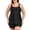Black, variant on OCEAN BLUES Women's Swimsuit Set Scoop Neck Tankini Top with Boyshort Two Piece Bathing Suit