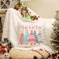thumbnail image 3 of Christmas Pillow Cover 16X16 Inch Watercolor Christmas Tree Stars Decoration Holiday Farmhouse Winter Pillow Case for Sofa Couch Decor (Pink) AA615-16, 3 of 5