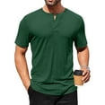 thumbnail image 4 of ZRGHAOYLQ Knitted Striped Texture Shirt Men Henley Short Sleeve Big and Tall T Shirts Business Casual Solid Color T-Shirts Plus Size Button Up Shirt, 4 of 7