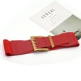 thumbnail image 2 of IDALL Western Belts Wide Belts Women's Fashion Wild Wide Waistband Elastic Stretch Dress Waist Belt Buckle Band Elastic Belts for Women Leather Belt Red One Size, 2 of 3