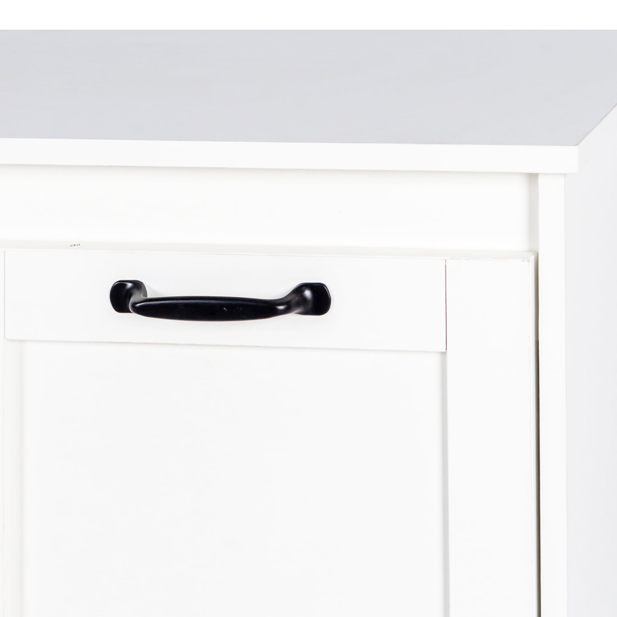 Laundry Room Cabinet with 2 Storage Basket,White Hidden Tilt Out Laundry Hamper Cabinet for Laundry Room Bathroom
