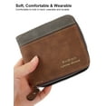 thumbnail image 6 of Luxtrada Genuine Leather Wallet Coin Pocket for Men Large Capacity ID Window Card Case with Zip (Brown), 6 of 9