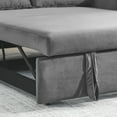 thumbnail image 3 of 3 in 1 Convertible Sleeper Sofa Bed, 55" Modern Convertible Sofa Bed with 2 Detachable Arm Pockets,Velvet Pull Out Couch with Pull Out Bed for Living Room Furniture,Gray, 3 of 7