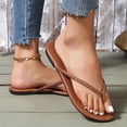 thumbnail image 2 of Xucatan Women's Braided Flip Flops, Faux Leather Thong Sandals with Padded Footbed, Flat Sole Casual Beach Slippers, Versatile Solid Color Design for Summer Indoor Outdoor Gift, 2 of 8