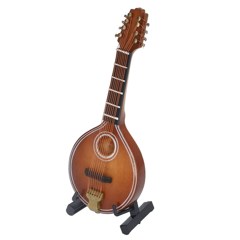 Mini Mandolin Instrument, Durable Multipurpose 8 Strings Mini Mandolin  Model Beautiful With Bracket For Home Decoration