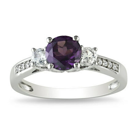 Amour White Gold Round Cut Ruby Multi Stone Ring
