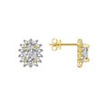thumbnail image 2 of RYLOS Women's Yellow Gold Plated Silver Birthstone Set: Ring, Earring & Pendant Necklace. Gemstone & Diamonds, 6X4MM White Topaz April Birthstone. Perfectly Matching Friendship Jewelry Size 5, 2 of 9