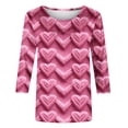 thumbnail image 4 of Womens 3/4 Length Sleeve Tops 2024, Valentines and Casual Fashion Style Shirts Crew Neck Loose-Fitting Blouses, 4 of 4