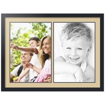 ArtToFrames Collage Photo Picture Frame with 2 - 13x19" Openings, Framed in Black with Green Whisper and Black Mats (CDM-3926-1420)