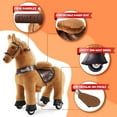 thumbnail image 3 of WondeRides Ride on Rocking Horse Toy Plush Walking Animal Pony Mechanical Horse Toy with Wheels Medium Size 4 for Age 4-9, 3 of 9