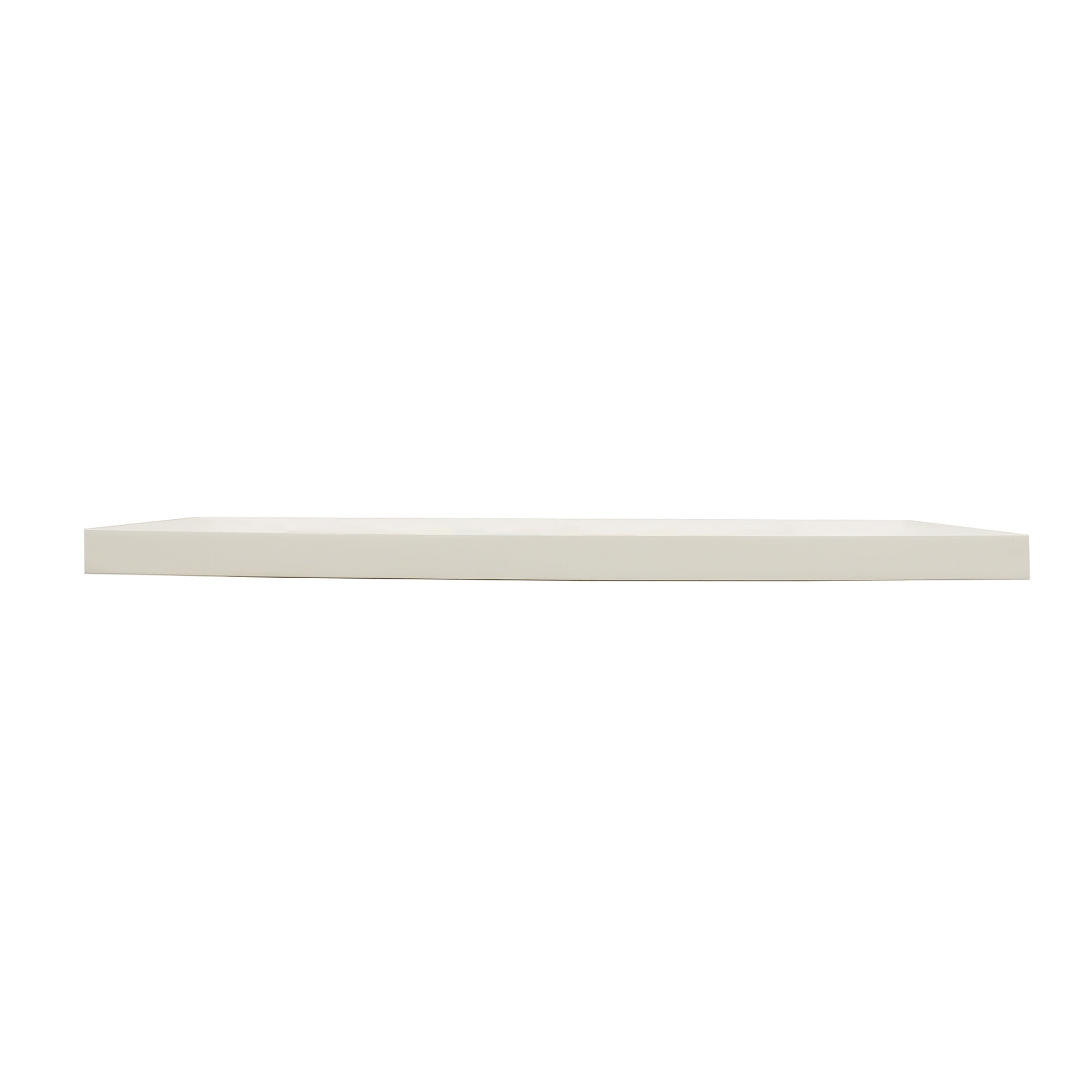 InPlace Shelving Wood Wall Shelf, Coastal Beach Floating Shelf, White, 47" W x 10" D x 2" H