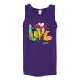 thumbnail image 2 of Wild Bobby, Colorful Rainbow Paint Love Streetwear Mens Graphic Tank Top, Purple, 3XL, 2 of 3