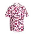 thumbnail image 2 of Daiia Tulips Flowers Hawaiian Shirt for Men Gentle Cotton Regular Short Sleeve Casual-Medium, 2 of 9